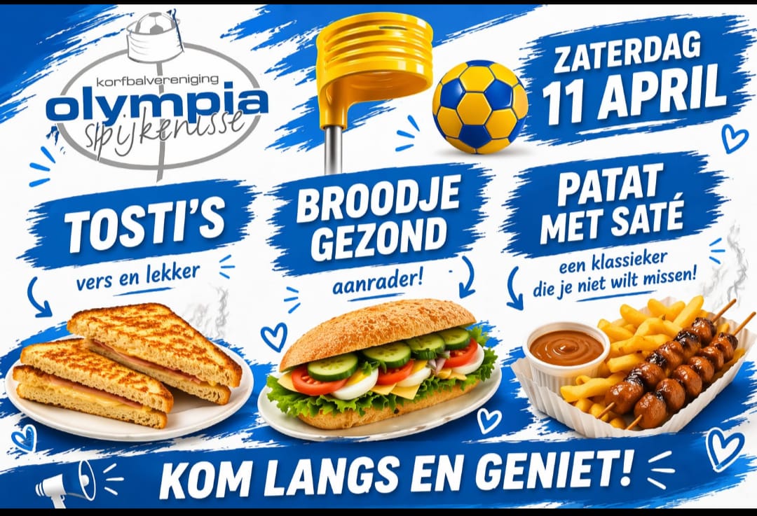 Morgen: verse tosti's, broodjes gezond en patat met saté in de kantine