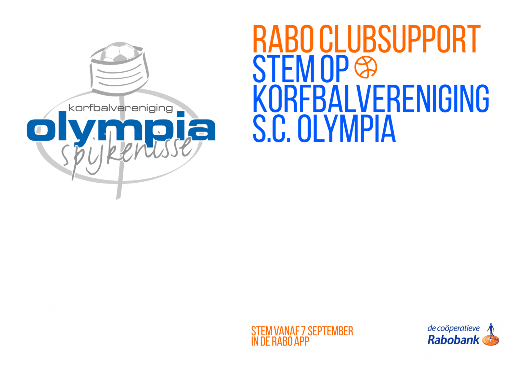Stem vanaf 7 september op Olympia bij Rabo ClubSupport